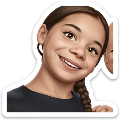 smiling girl with brown hair sticker