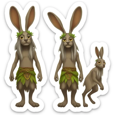 Druid that is a bipedal Hare sticker