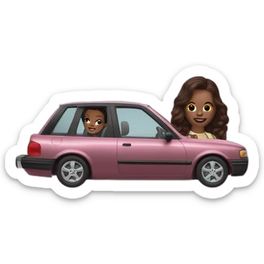 Picture of millie bobby brown and azealia banks in a car sticker