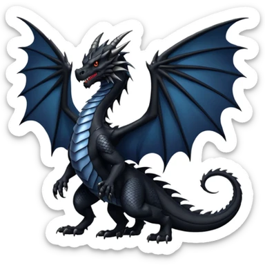 black dragon flying sticker
