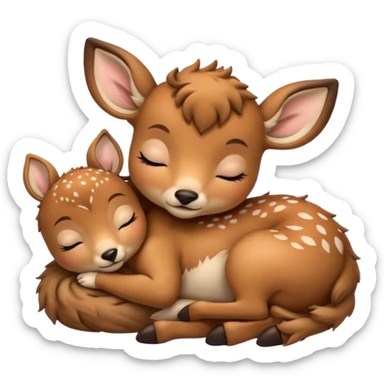 Baby deer sleeping sticker