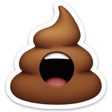 Inverted poop emoji sticker