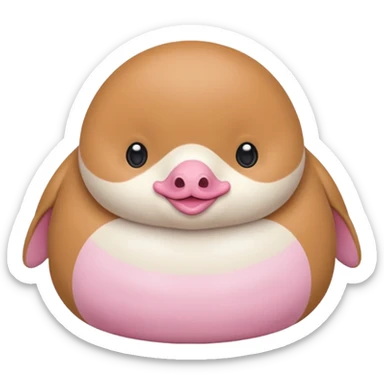 Crea una foca anillada gordita con aspecto tierno, lleva un moño rosado con tonos pasteles sticker