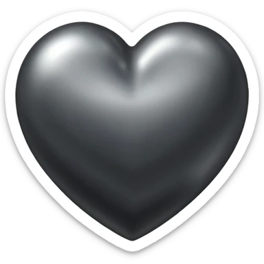 Charcoal metallic heart  sticker