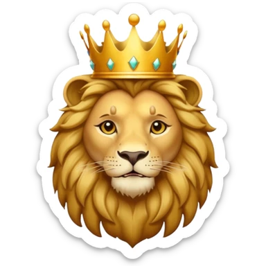 Lion with golden crown — majestic and proud. sticker