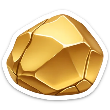 shiny gold metal nugget sticker