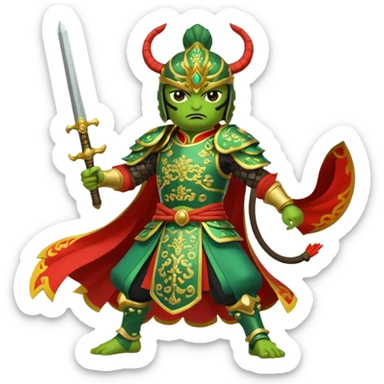 Pepe as Lu bu from 3 kingdoms in discord emoji format  sticker
