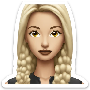 model on runway seen through scope sticker