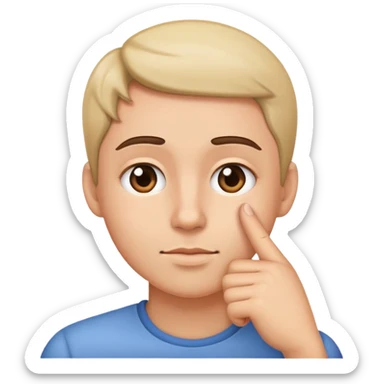 Emoji mit dem Zeigefinger neben der Backe  sticker