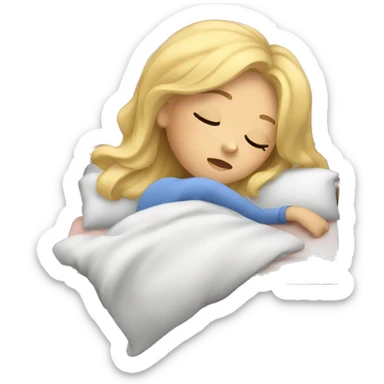 Blonde girl sleeping sticker