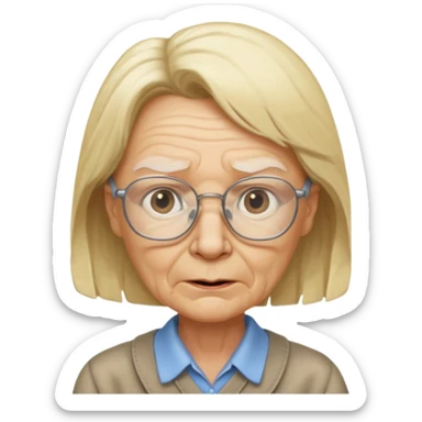 scary old blond math teacher sticker
