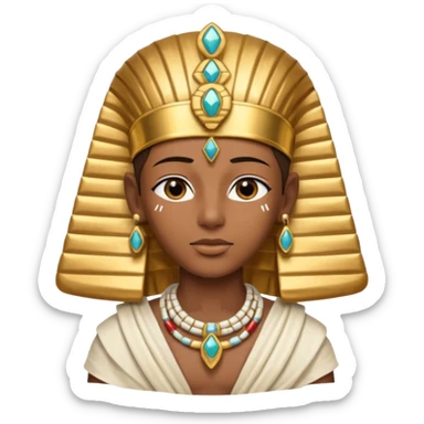 Pharaoh: Bandaged body with golden headdress and jeweled amulet.
 sticker
