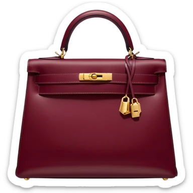 hermes kelly burgundy color bag  sticker