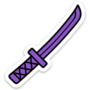 purple katana, modern icon style sticker