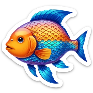 poisson qui pêche sticker