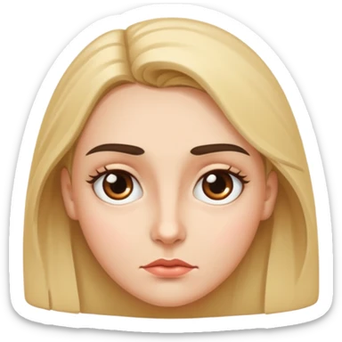 face with downturned eyebrows and a look of intrigue sticker