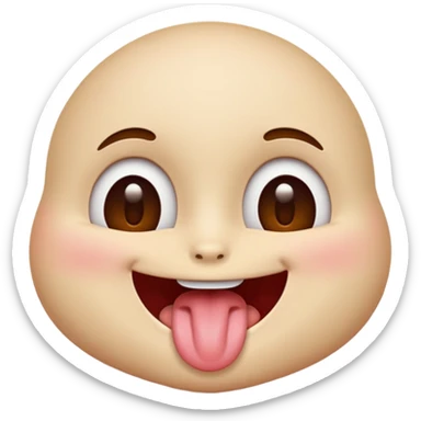 Face with tongue out, smiling and blushing and eyes rolled back  sticker