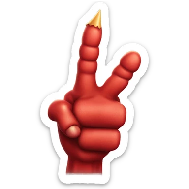 The devil's hand gives a thumbs up sticker