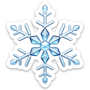 white snowflake white sticker