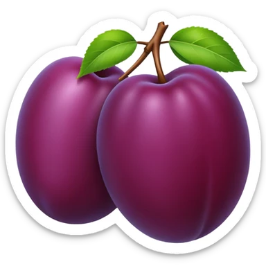 oval-shaped plum sticker