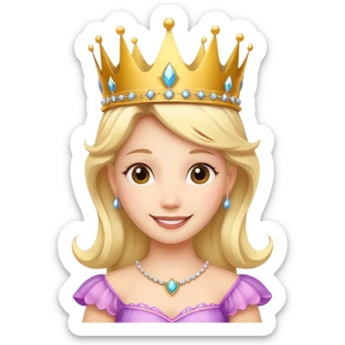 Princesa hada con corona con la palabra Queen sticker