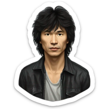generate a text describing-the life and work of viktor tsoi, the legendary rock musician and leader of the band "kino" sticker