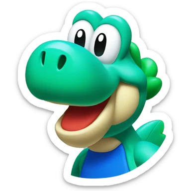 blue yoshi mario sticker