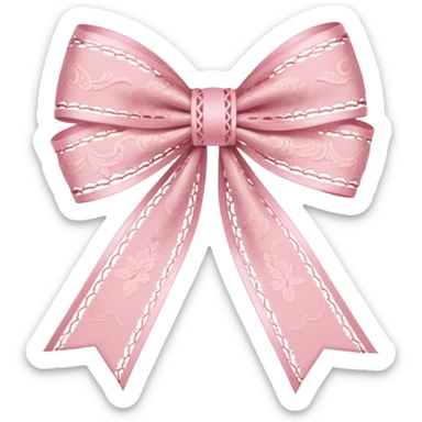 a baby pink lace ribbon bow sticker