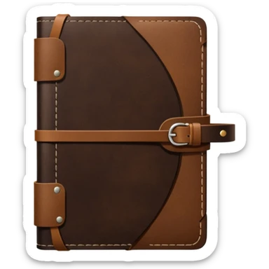 dark brown leather travelers journal sticker