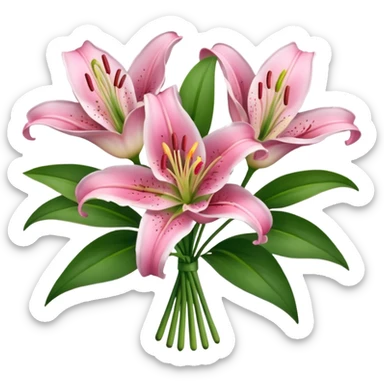 pink lily bouquet sticker