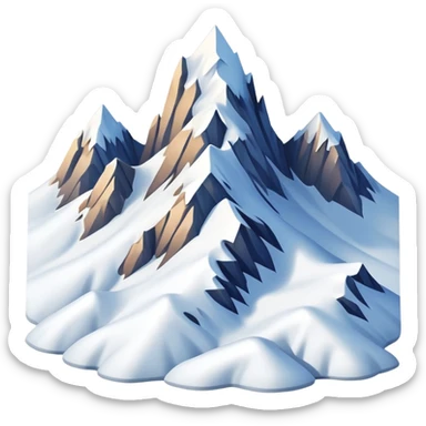 Alpine mountains with snow sticker