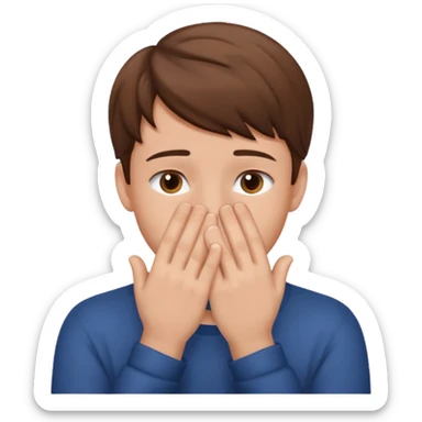 Create a shyness imoji Boys imoji Boys imoji hand in face hand in full face sticker
