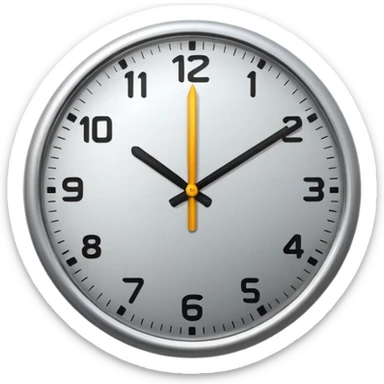  clock showing a few minutes before twelve. sticker