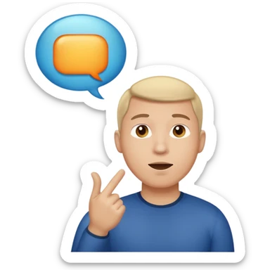 man speaking with one Speech Bubble sticker