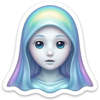 Holographic chrome ghost sticker