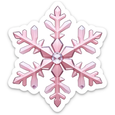 snow flake pale pink 3d sticker