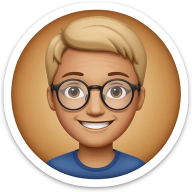 yuvarlak gözlüklü insan sticker