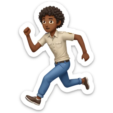 Make a dirt Indian with a shirt fro curly hair getting chased by the cops. Make the Indian skinny too sticker