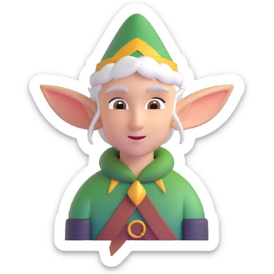 elf character with pointed ears sticker