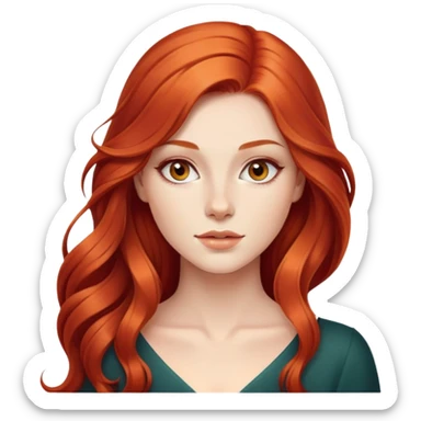 beautiful young woman with long red hair, elegant appearance sticker