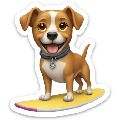 Dog Riding Surfboard sticker