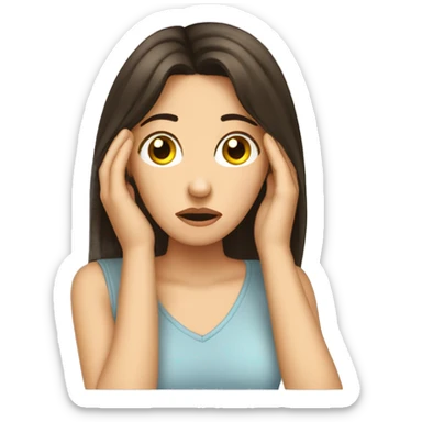 Brunette girl facepalm sticker