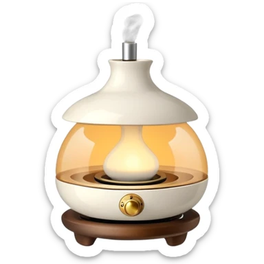 small aroma lamp with steam rising sticker