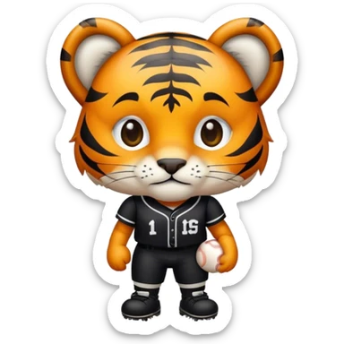 Tiger playing softball black kit BPS BPS BPS sticker