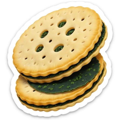 rice cracker senbei with seaweed sticker