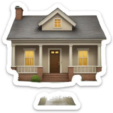 a house with its front door wide open, symbolizing an inviting or welcoming gesture sticker