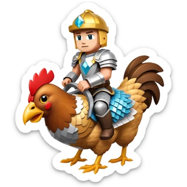 Minecraft chicken jockey sticker