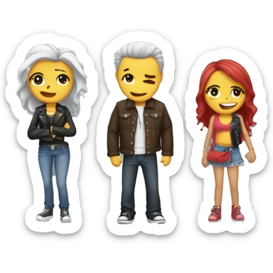 relacion de pareja chico y chica rockera sticker