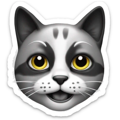crazy cat black and white sticker
