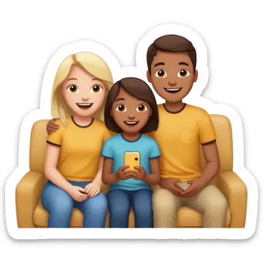 siblings sharing in a living room sticker